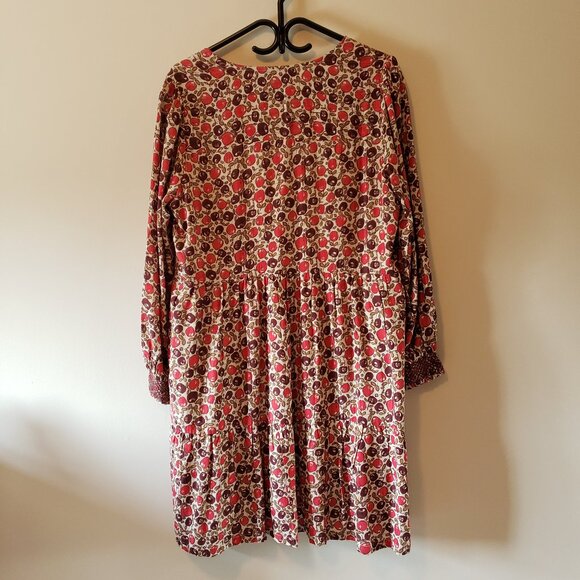 Indi & Cold Black/ Red Berry Long Sleeve Mini Dress Viscose Large - Picture 4 of 5